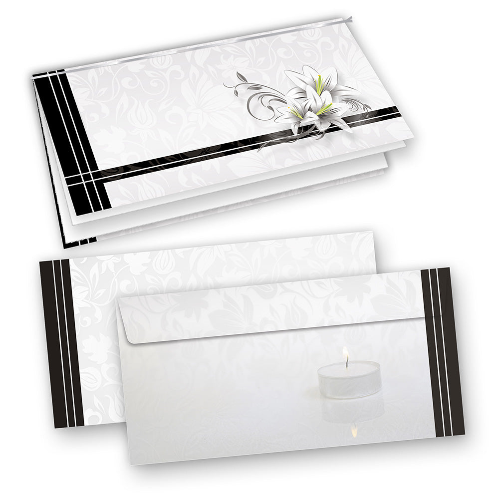 🕊️ TATMOTIVE Elegante Trauerkarten 25 Sets