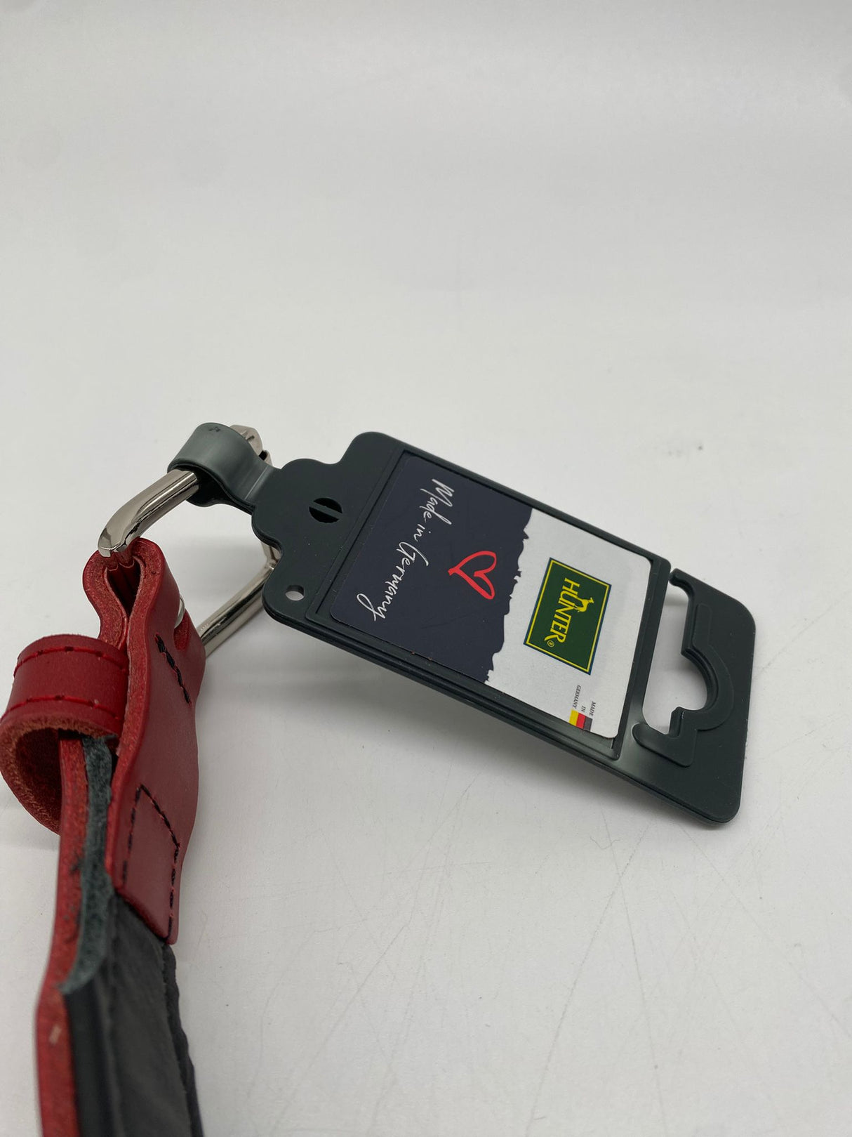 🐶 HUNTER Halsband Swiss 50 S-M – Rot/Schwarz, Leder - B-Ware