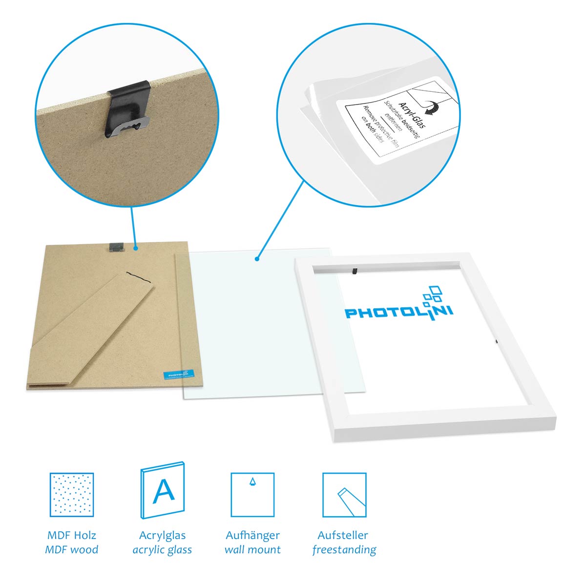 🖼️ Photolini Bilderrahmen 20x25 cm Weiß