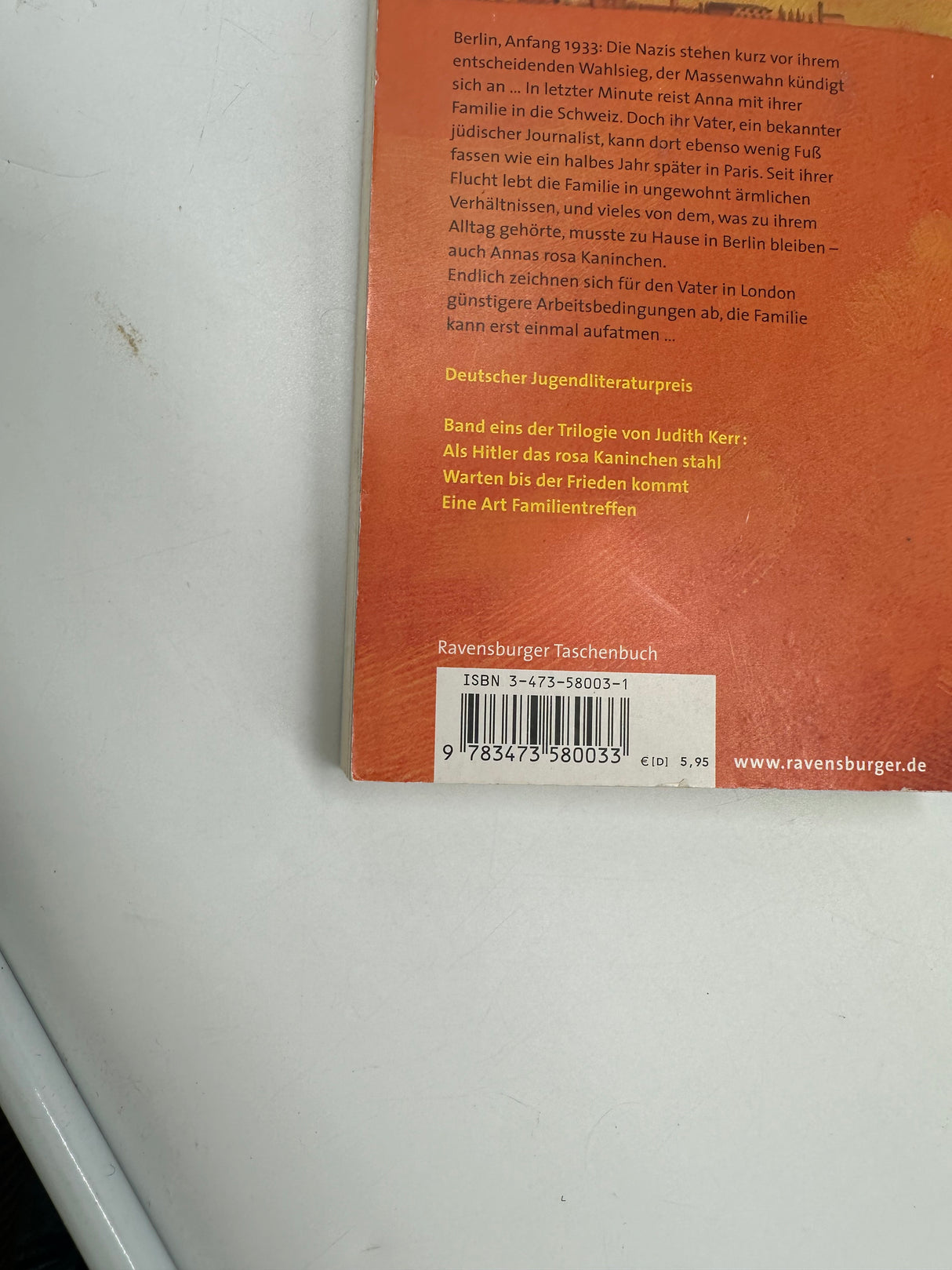 ⚓ Als Hitler das rosa Kaninchen stahl (Judith Kerr, Ravensburger)