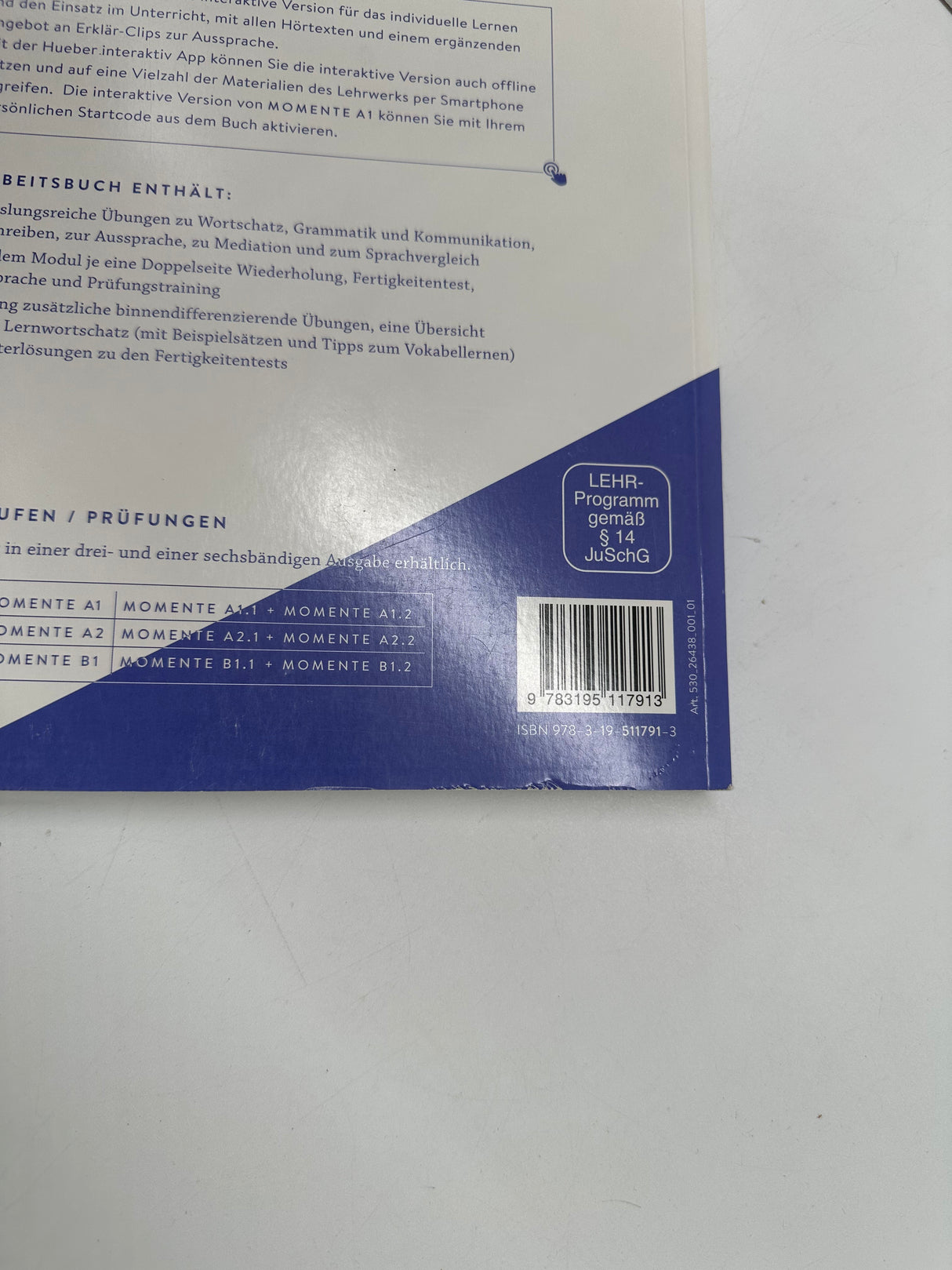 🇩🇪 Momente A1 – Arbeitsbuch plus interaktive Version (Hueber)