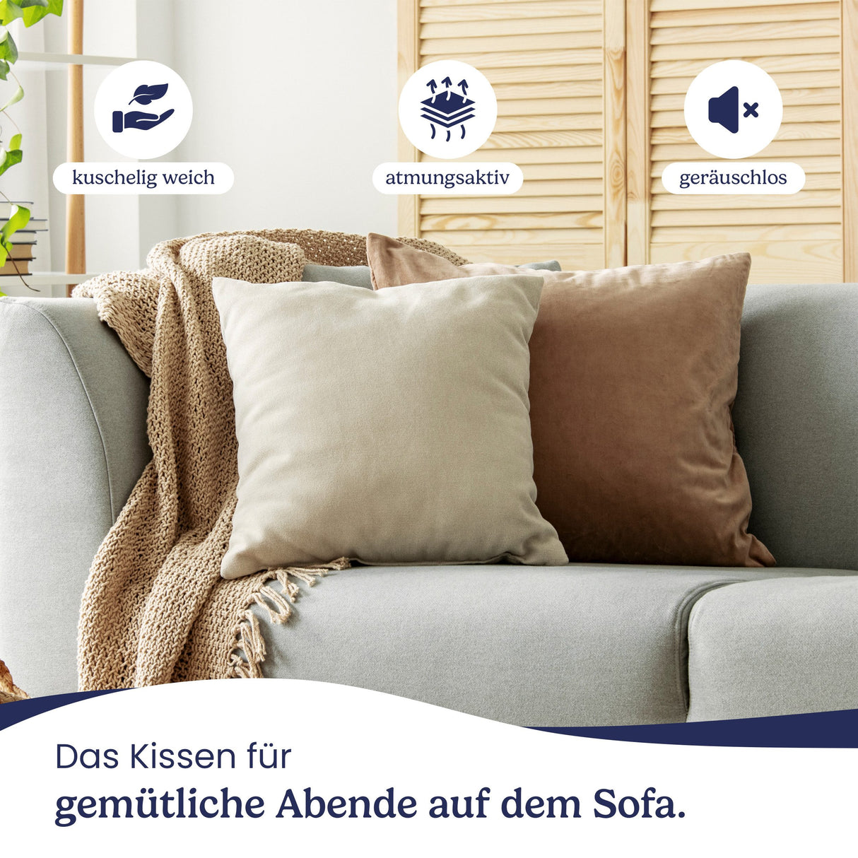 🛋️ GENTLE NORTH Microfaserkissen 2er Set – B-Ware!