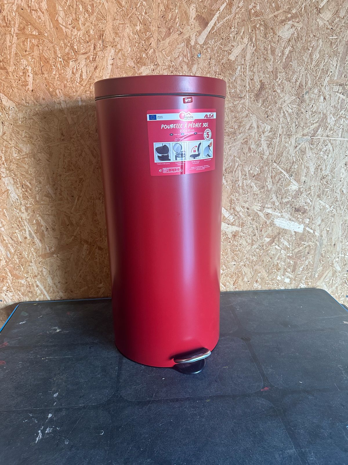 🌟 FRANDIS P354100 Treteimer – 30L, Rot, Rutschfest 🌟