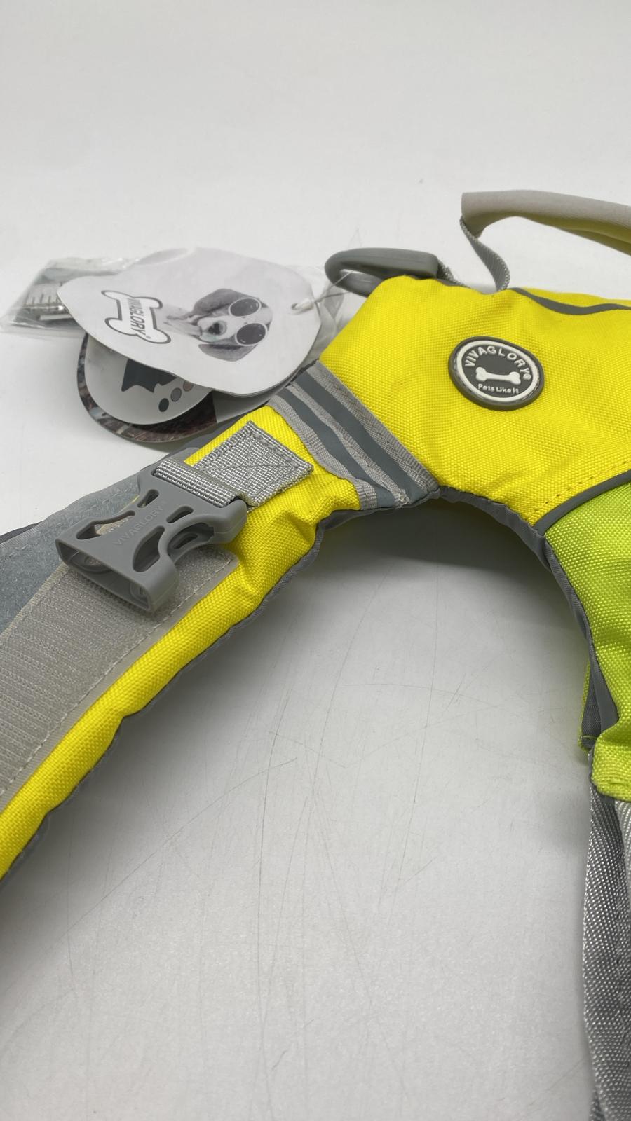 🐶 VIVAGLORY Hundeschwimmweste S – Gelb/Grau - NEU