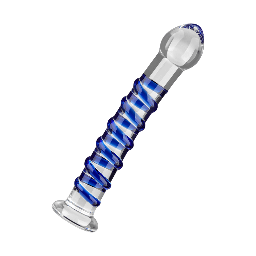 Glasdildo mit Spiralstruktur – 19 cm, aus Borosilikatglas