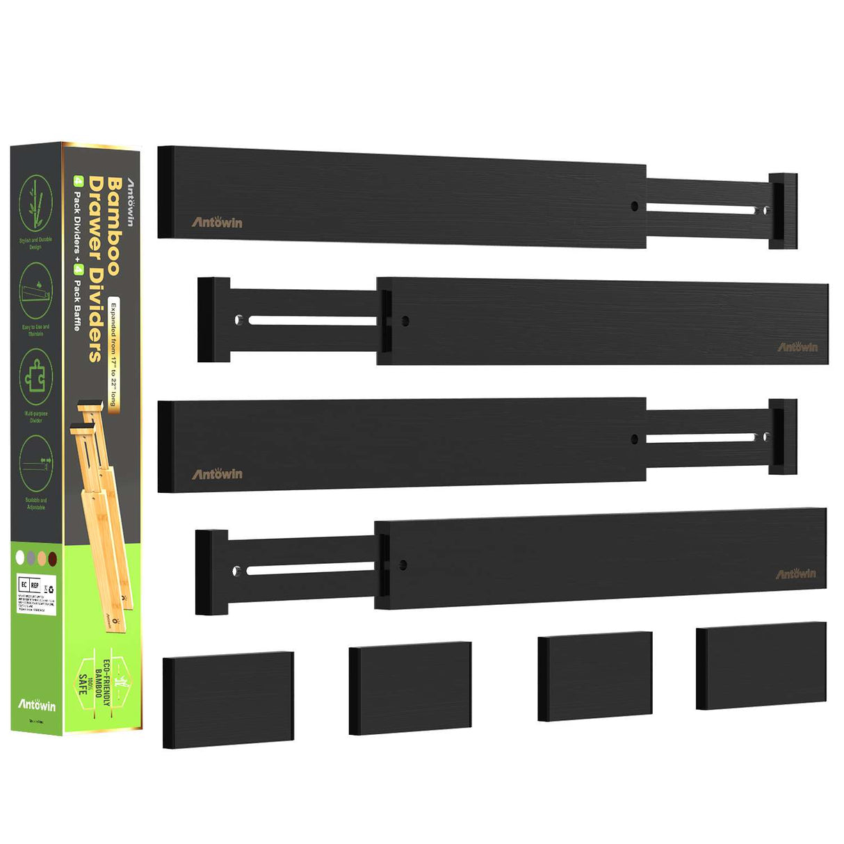 🧺 ANTOWIN Schubladentrenner Bambus – B-Ware!