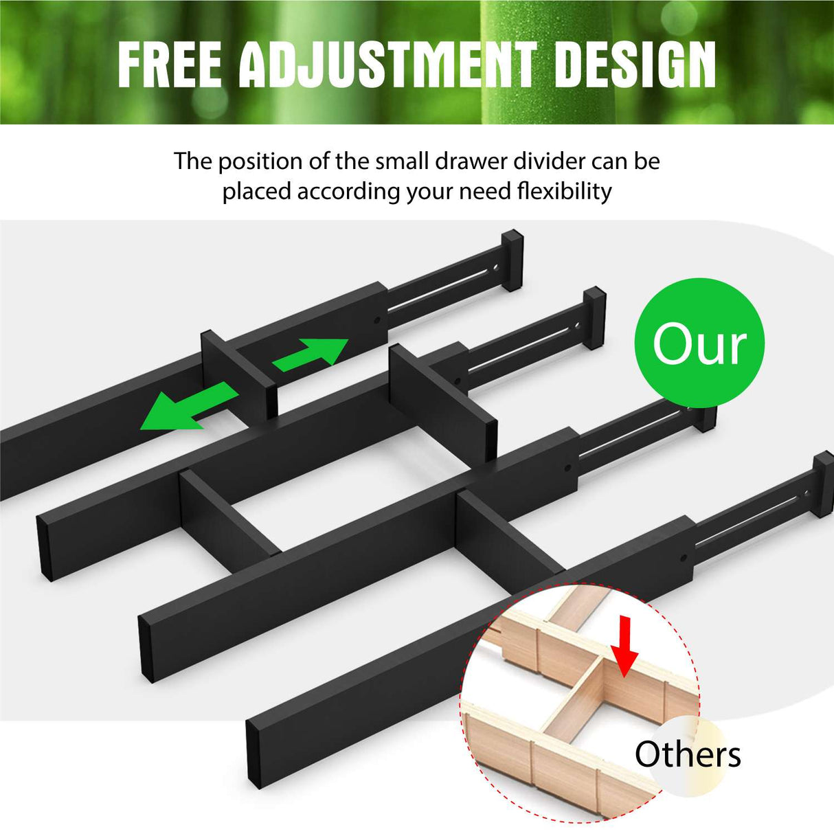🧺 ANTOWIN Schubladentrenner Bambus – B-Ware!