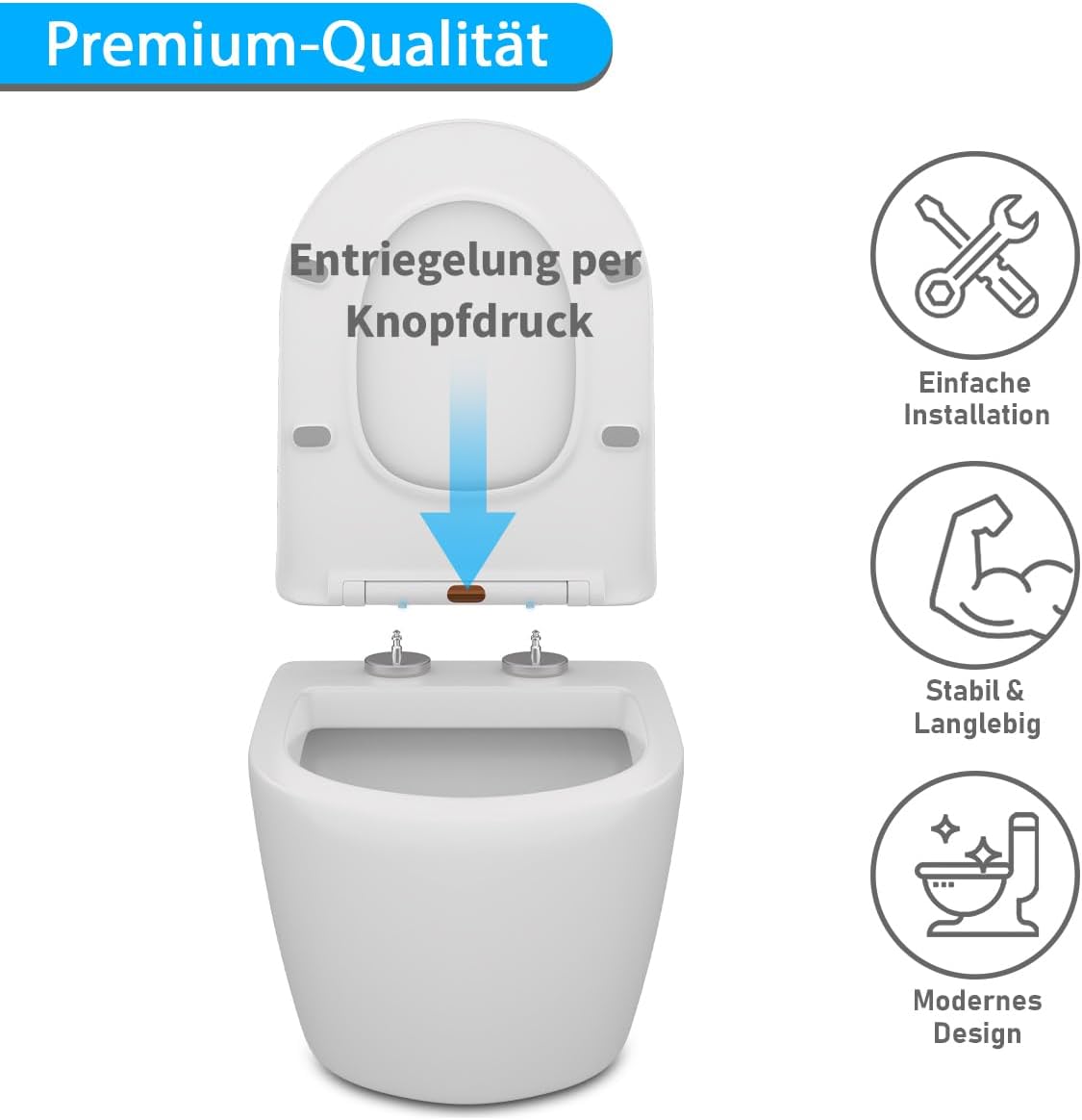 🚽 TOSANEO WC-Sitz D-Form Slim
