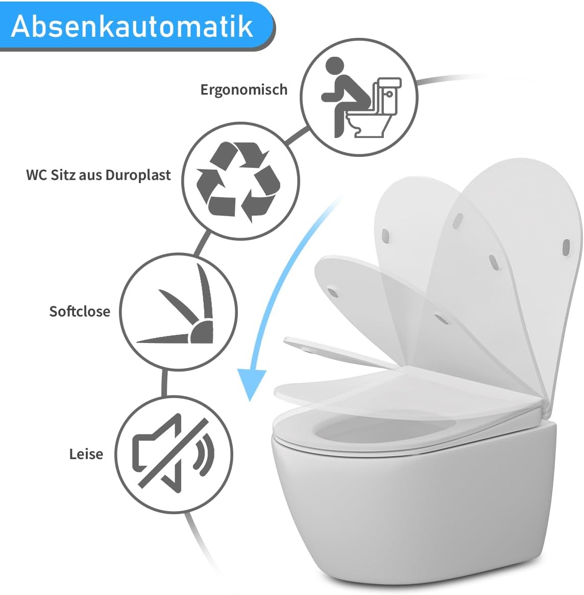 🚽 TOSANEO WC-Sitz D-Form Slim