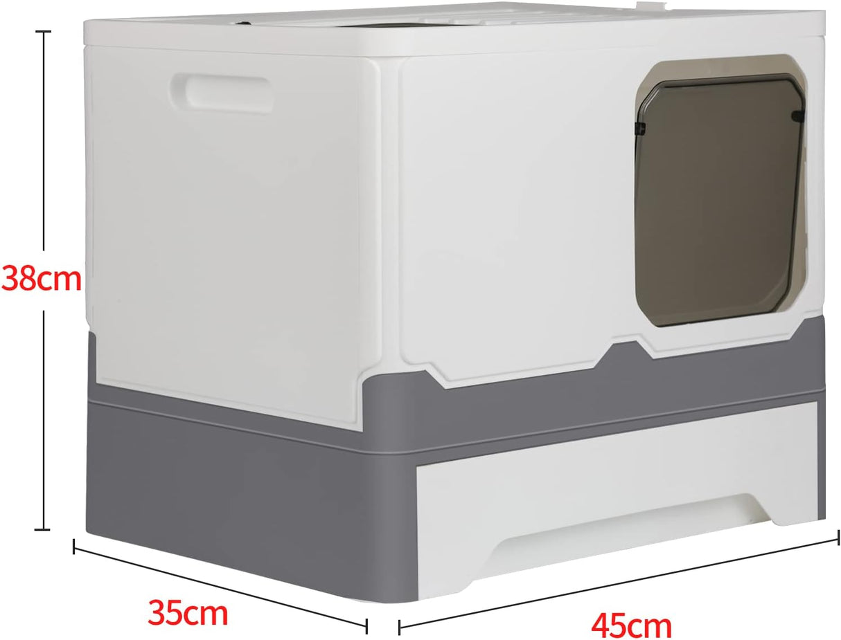 MAYMAR Katzenklo mit Deckel (C-Grauweiß)