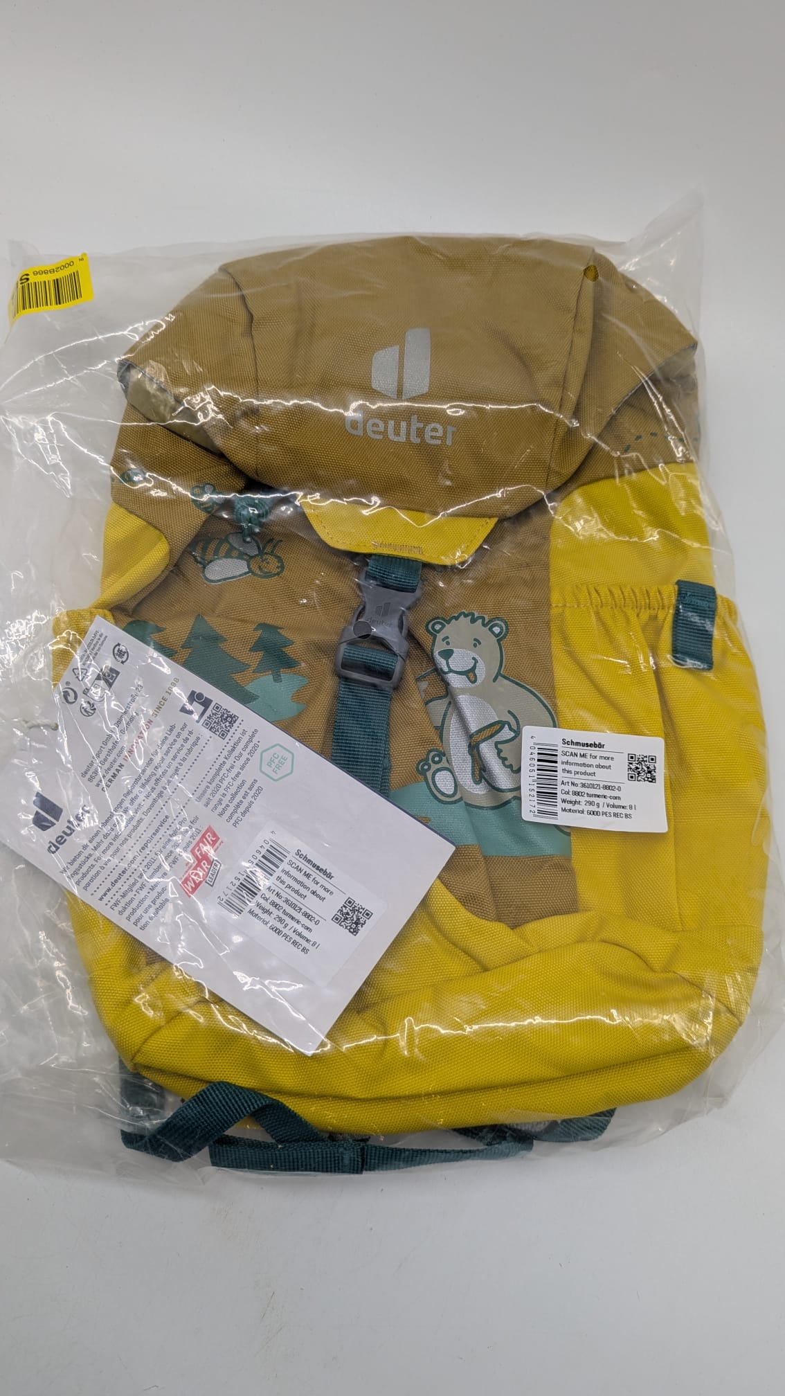 🎒 Deuter Kinderrucksack „Schmusebär“ – turmeric-corn | 8 L - NEU