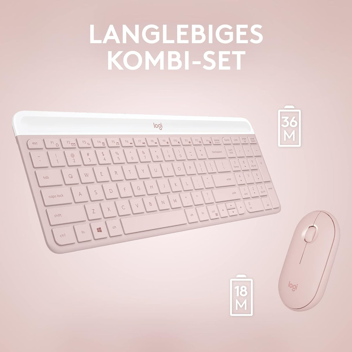 🎀 Logitech MK470 Slim Combo | Rosa (B-Ware)