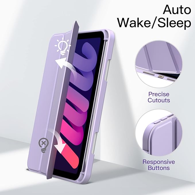 📱 JETech Hülle für iPad Mini 6 (2021) – 6. Generation | Farbe: Helles Lila - NEU