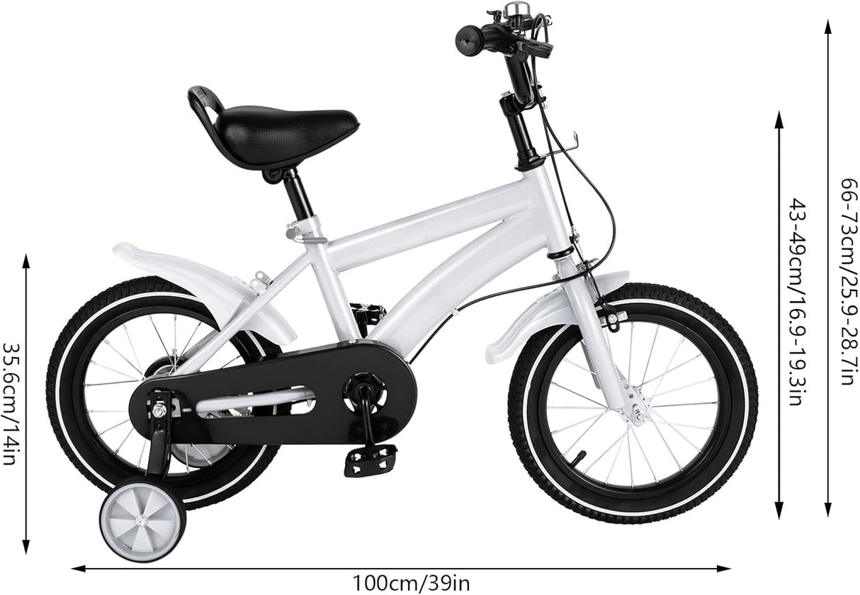🚲 Linanty Kinderfahrrad 14" Weiß mit Stützrädern