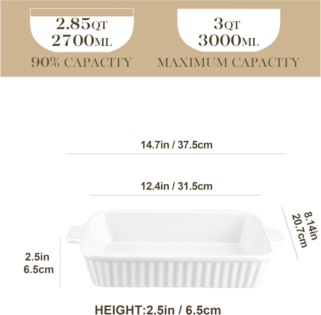 🍽️ MALACASA Bake.Bake Auflaufform 37,5 cm