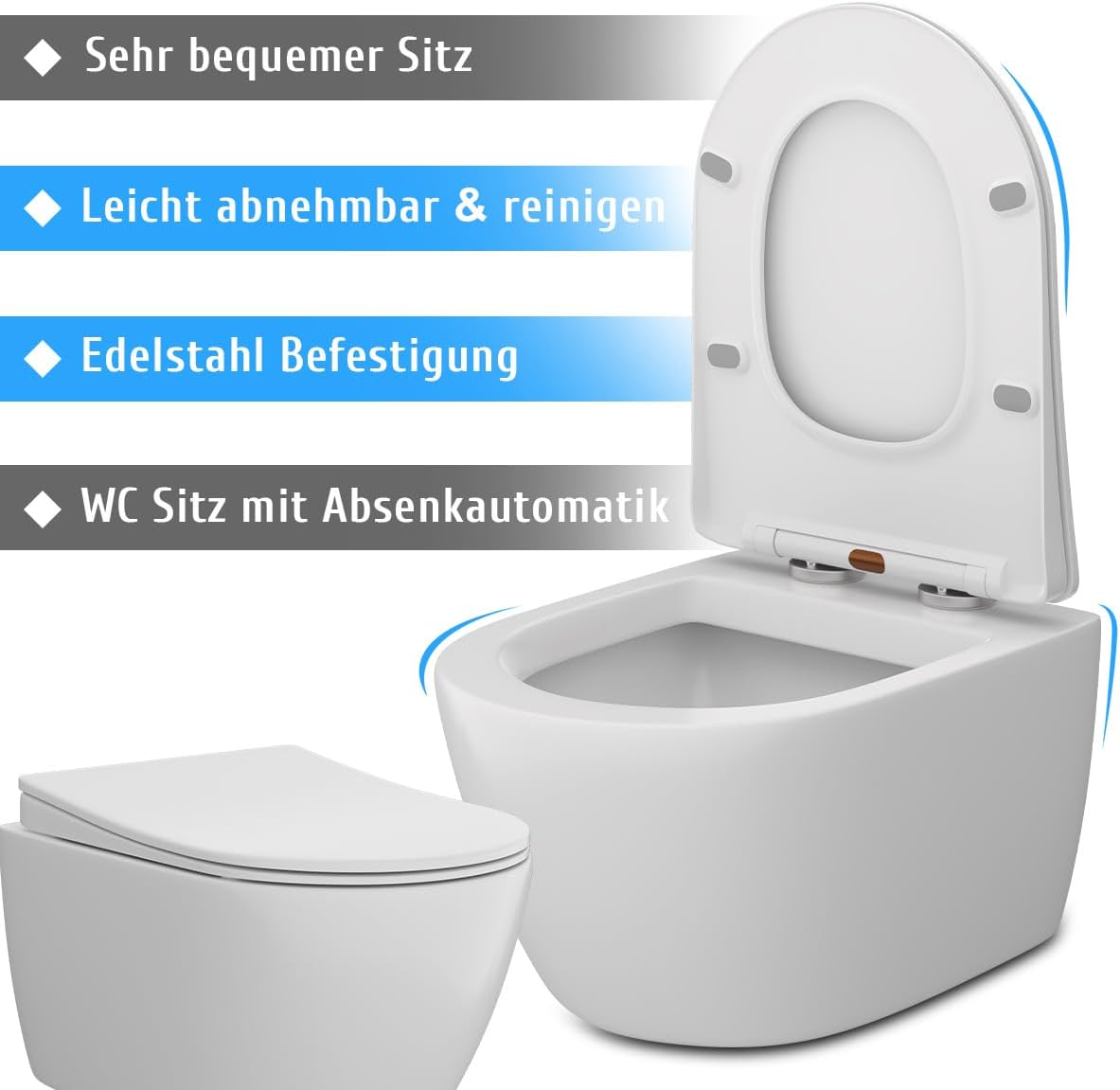 🚽 TOSANEO WC-Sitz D-Form Slim