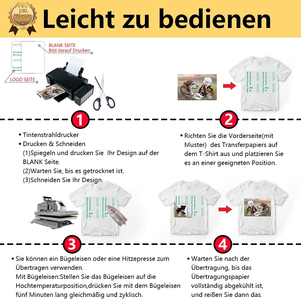 👕 TransOurDream Bügelfolie A4 – 20 Blatt