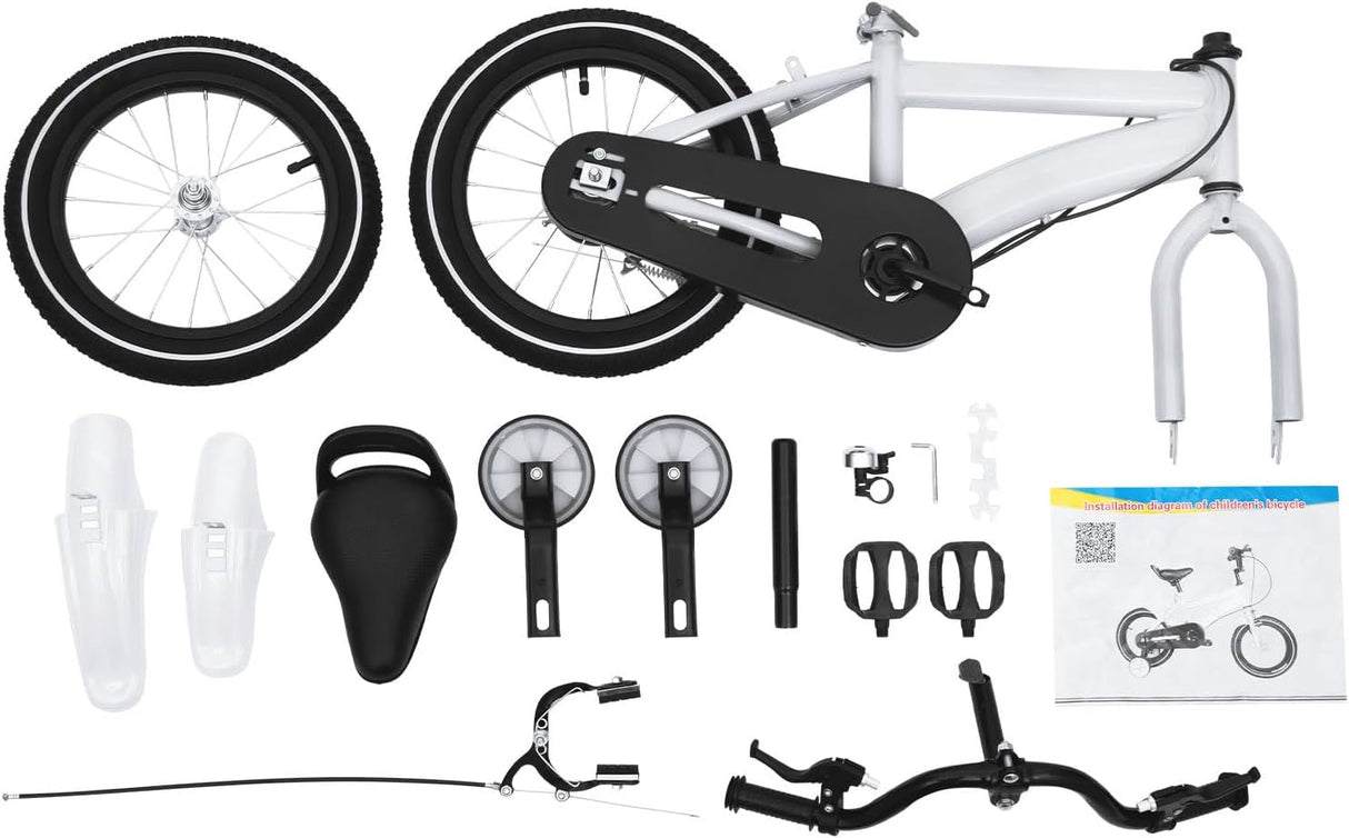 🚲 Linanty Kinderfahrrad 14" Weiß mit Stützrädern