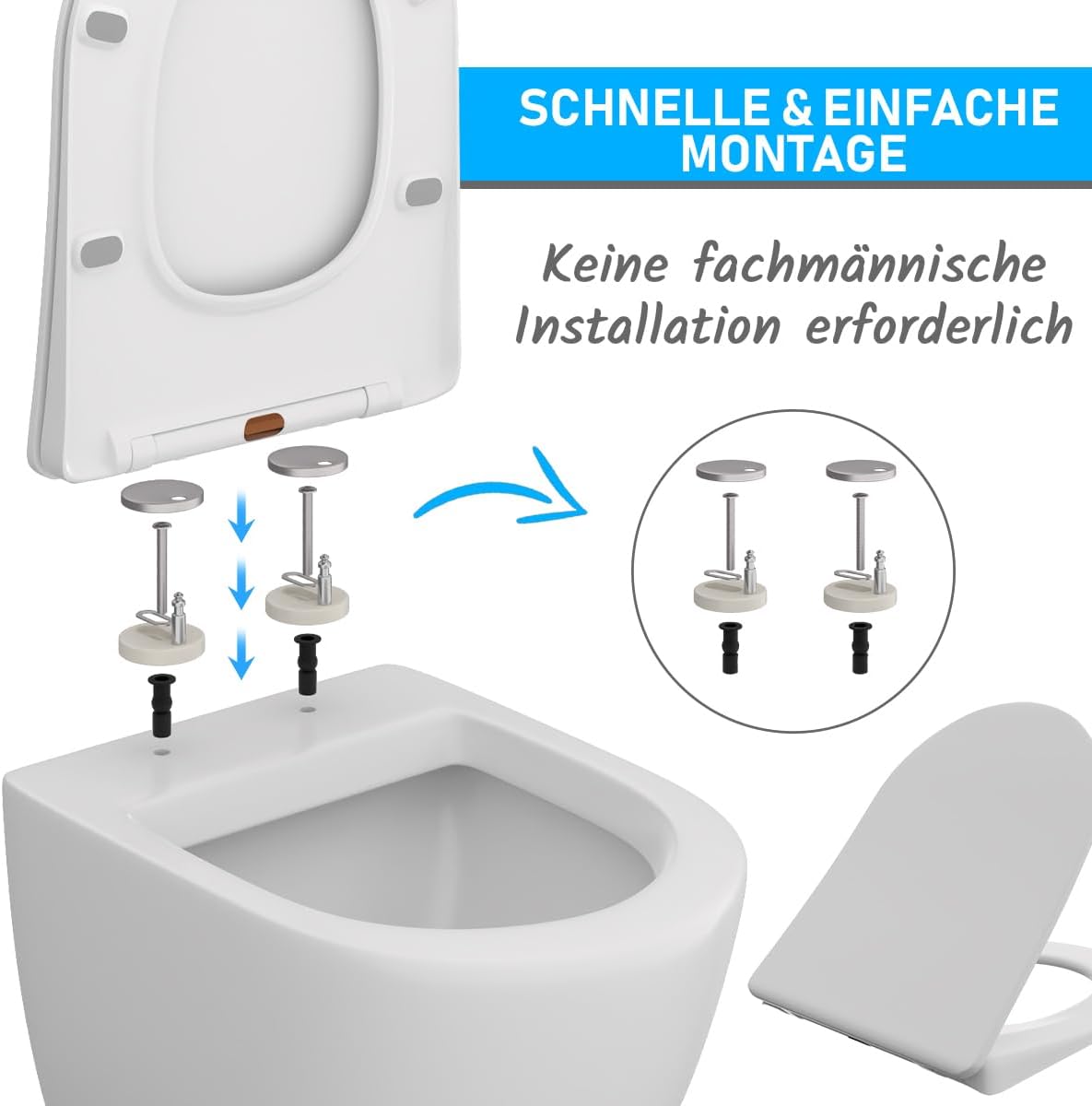 🚽 TOSANEO WC-Sitz D-Form Slim