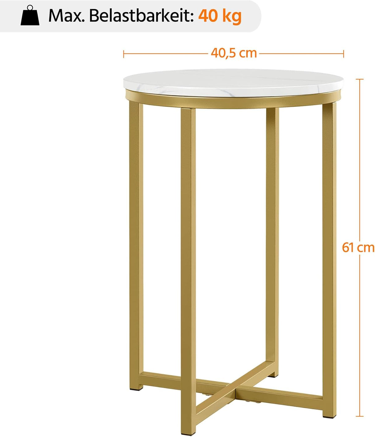 ✨ Yaheetech Beistelltisch rund Senf Gold