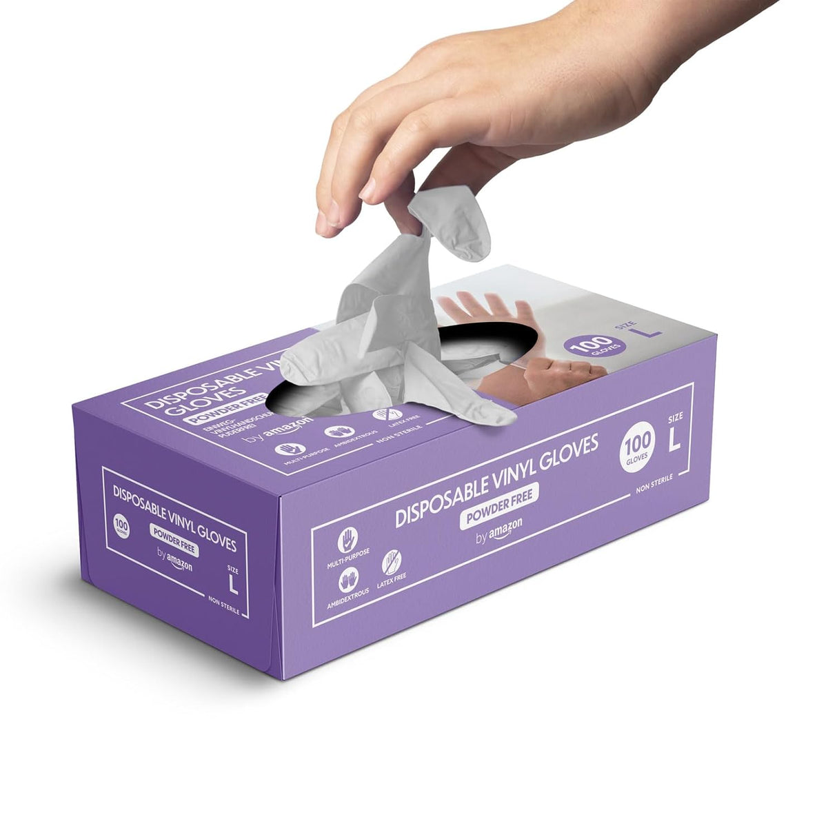 🧤 Vinylhandschuhe by Amazon L – 100 Stück