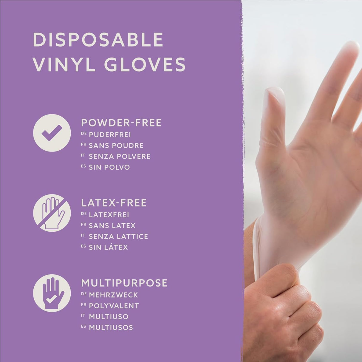 🧤 Vinylhandschuhe by Amazon M – 100 Stück