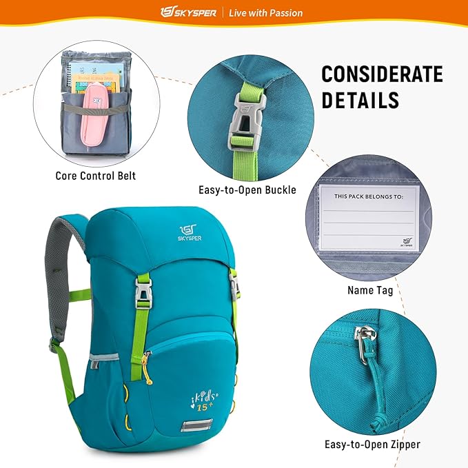 SKYSPER Wanderrucksack Kinder 15L – Leicht & Bequem für Jungen & Mädchen