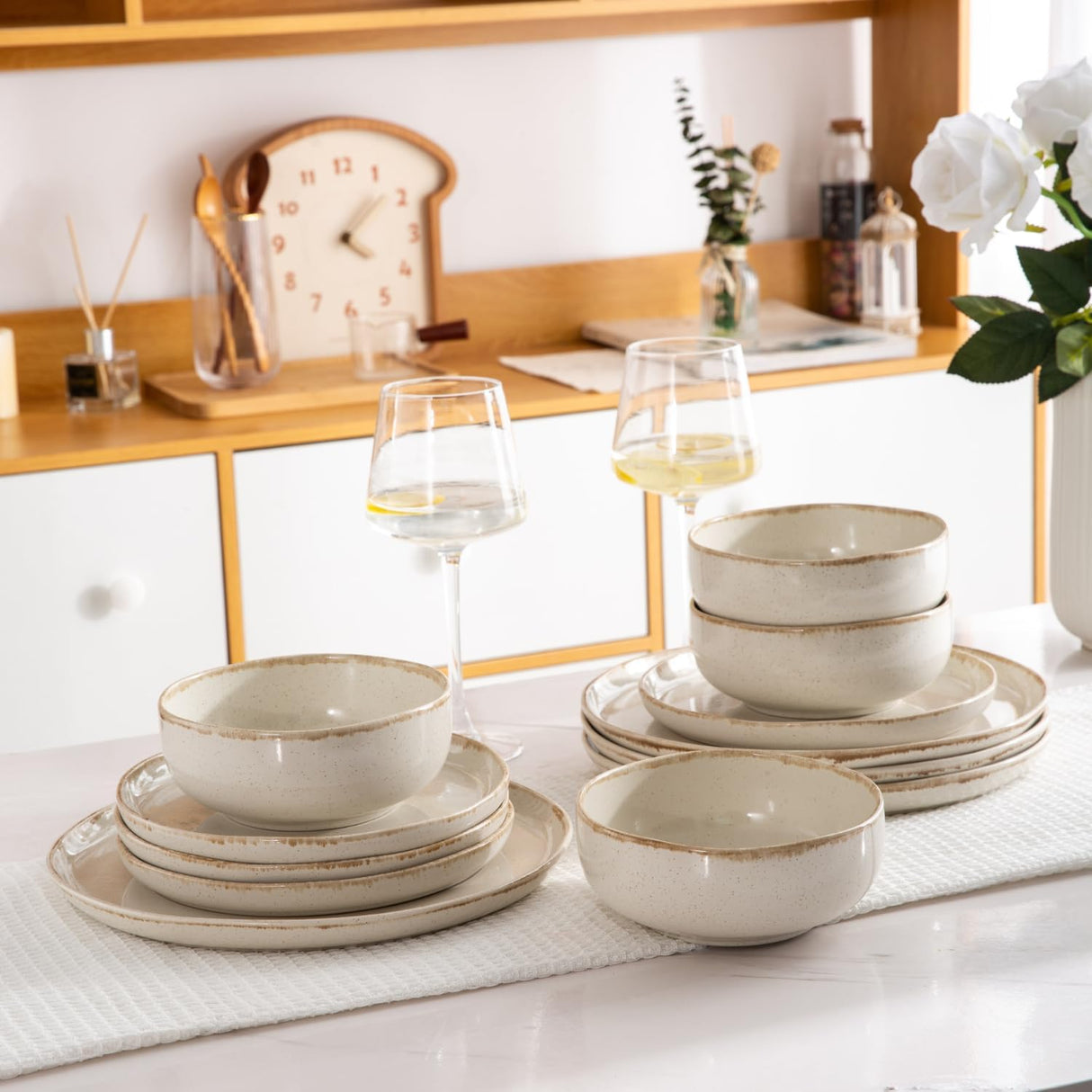 🔸 Zoha Sara 12-tlg. Geschirrset Beige