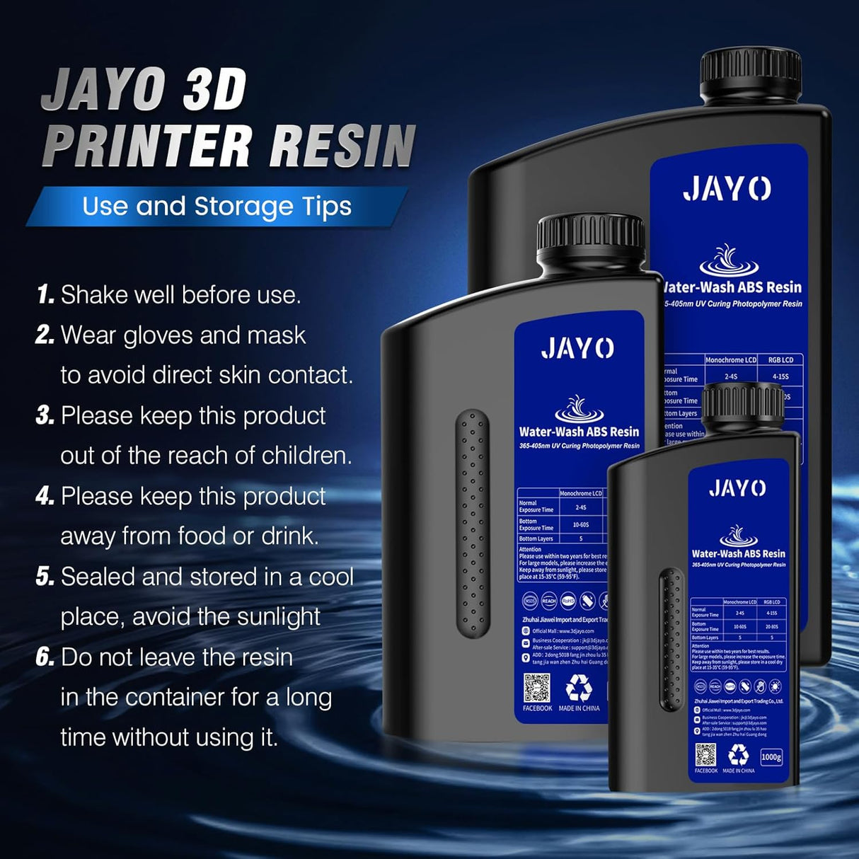🧪 JAYO Resin 3kg ABS Water Washable