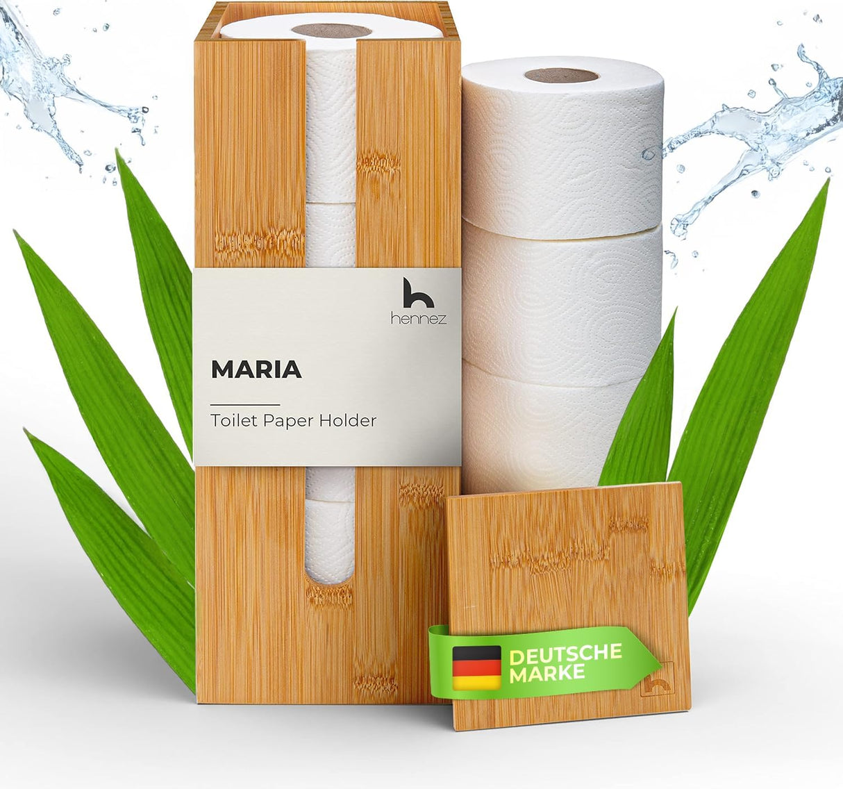 🚽 HENNEZ Klopapierhalter Bambus – B-Ware