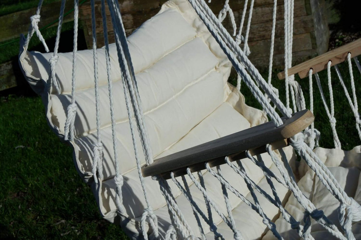 🪑 ALEOS. Hängesessel Beige mit Kissen