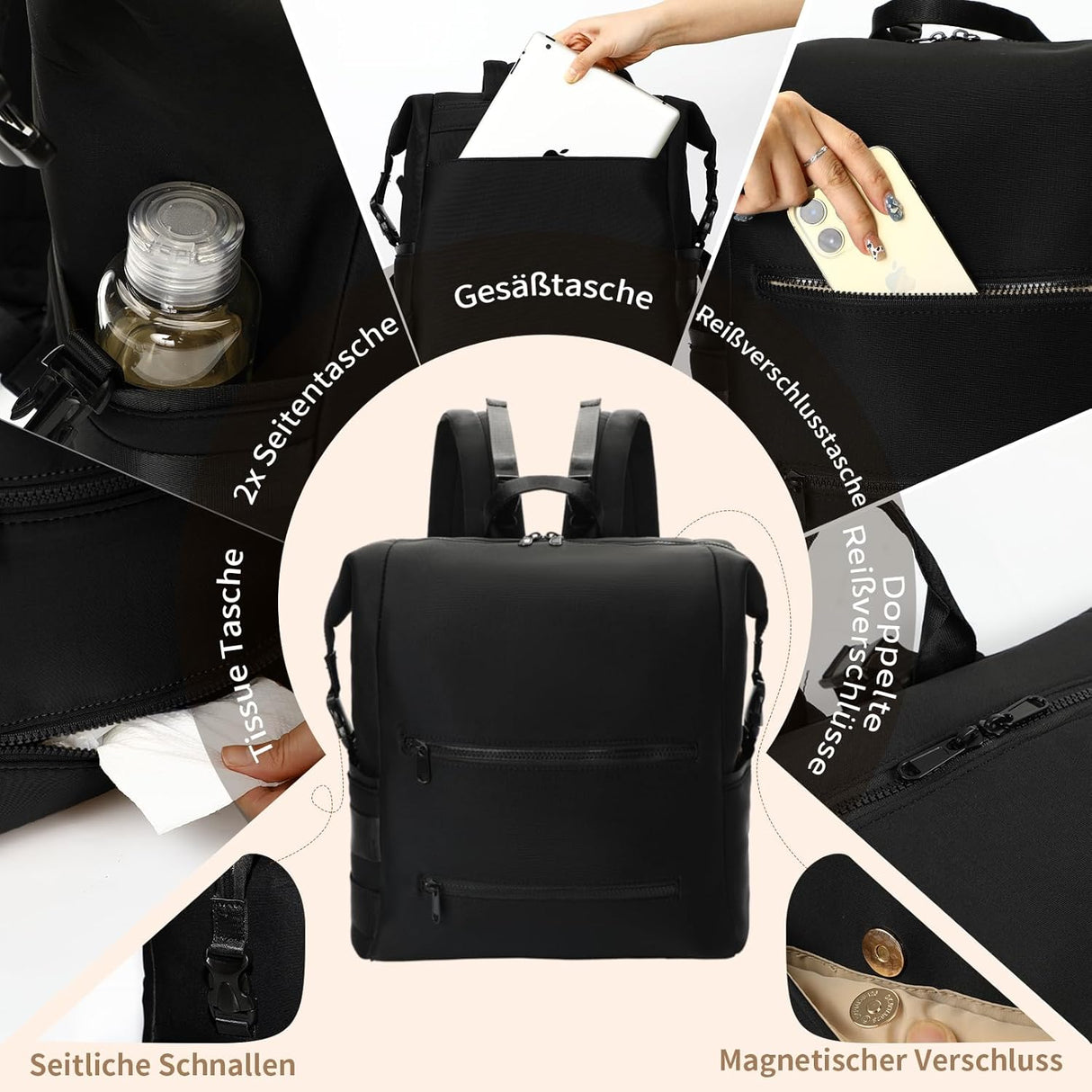 👜 MISS FONG Wickelrucksack Neopren – B-Ware!