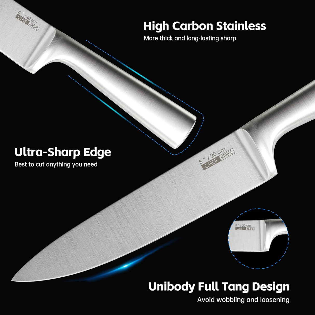 🔪 HUIKAILI 5-tlg. Edelstahl Messer-Set