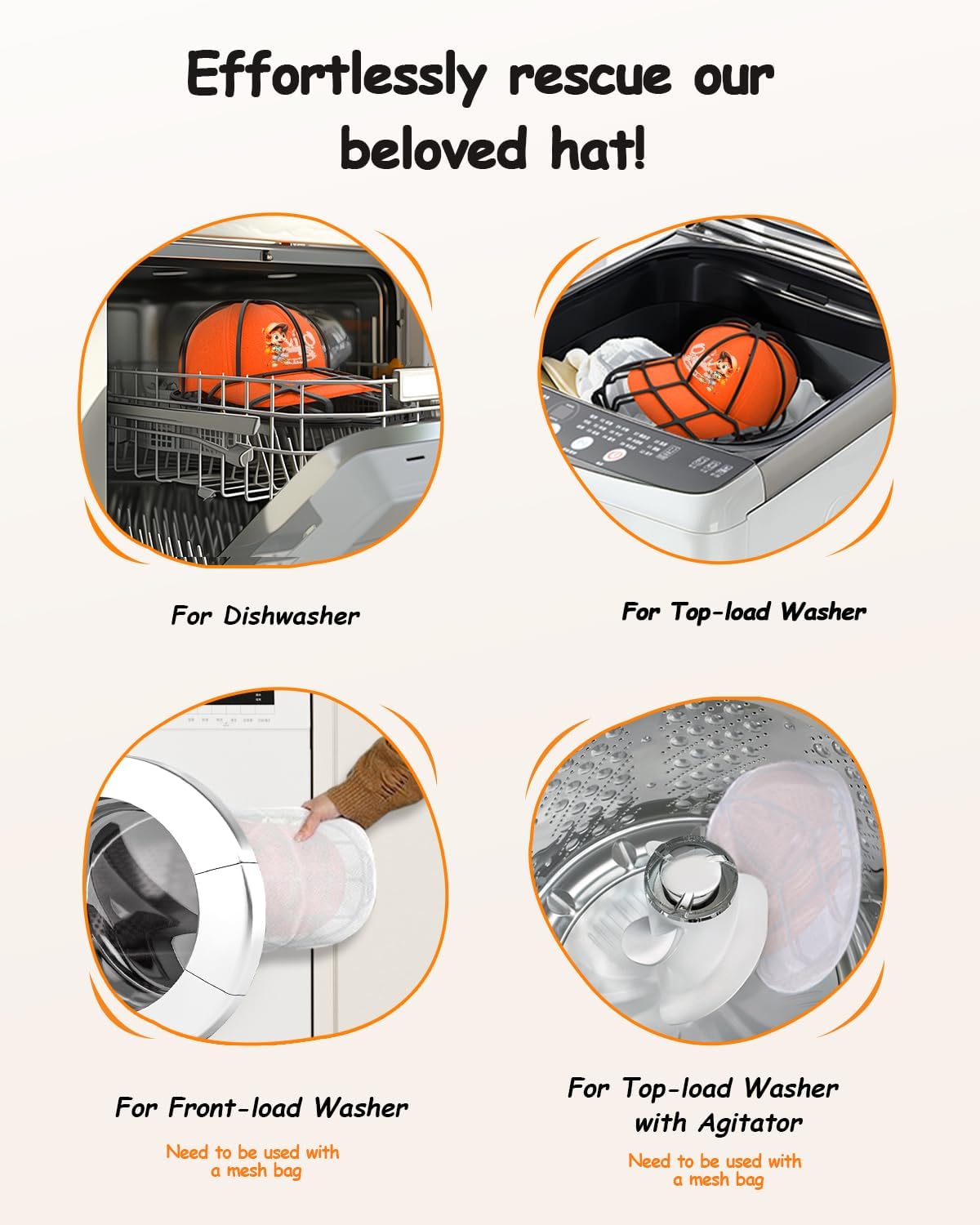 🧢 Cap Washer Set (2 Stück) – für Baseballmützen