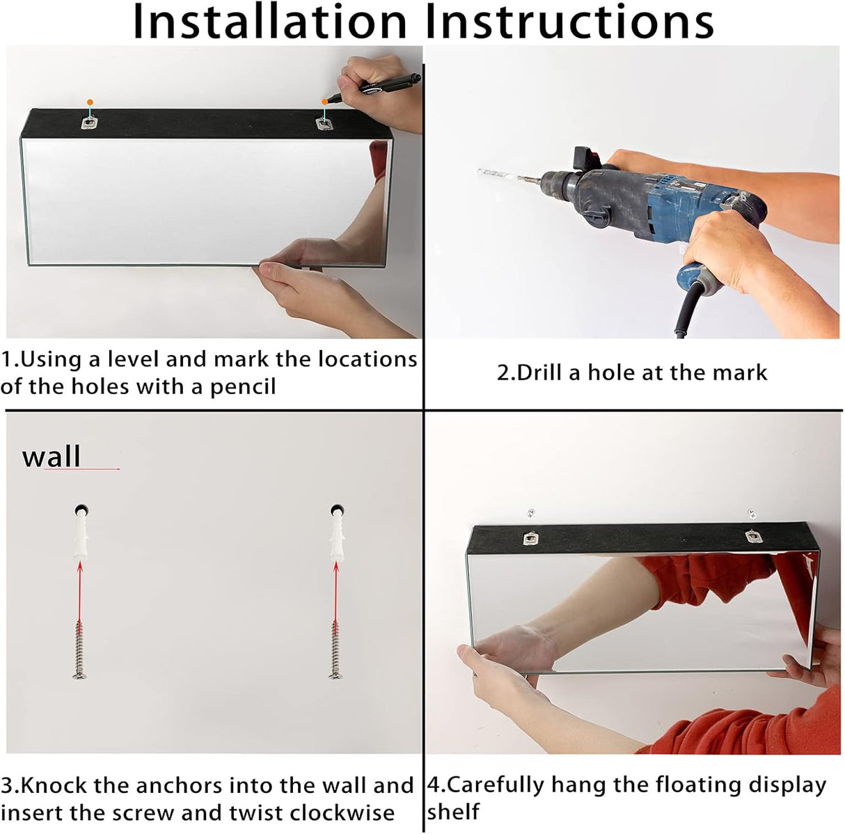 ✨ BTSKY Dekoratives Glasregal mit zerkleinerten Diamanten