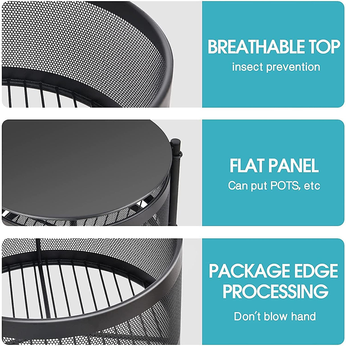 🧺 Homeor Rollregal 3-stöckig Metall Schwarz