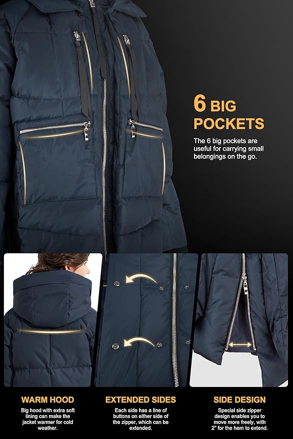 🧥 Orolay Winterjacke Damen Blau L