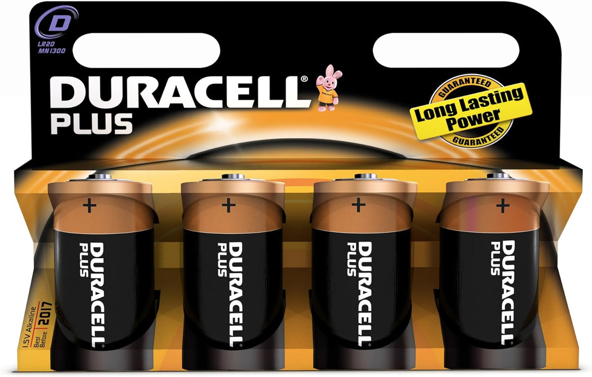 🔋 Duracell Plus Mono D (LR20) 1,5V – 4er Pack