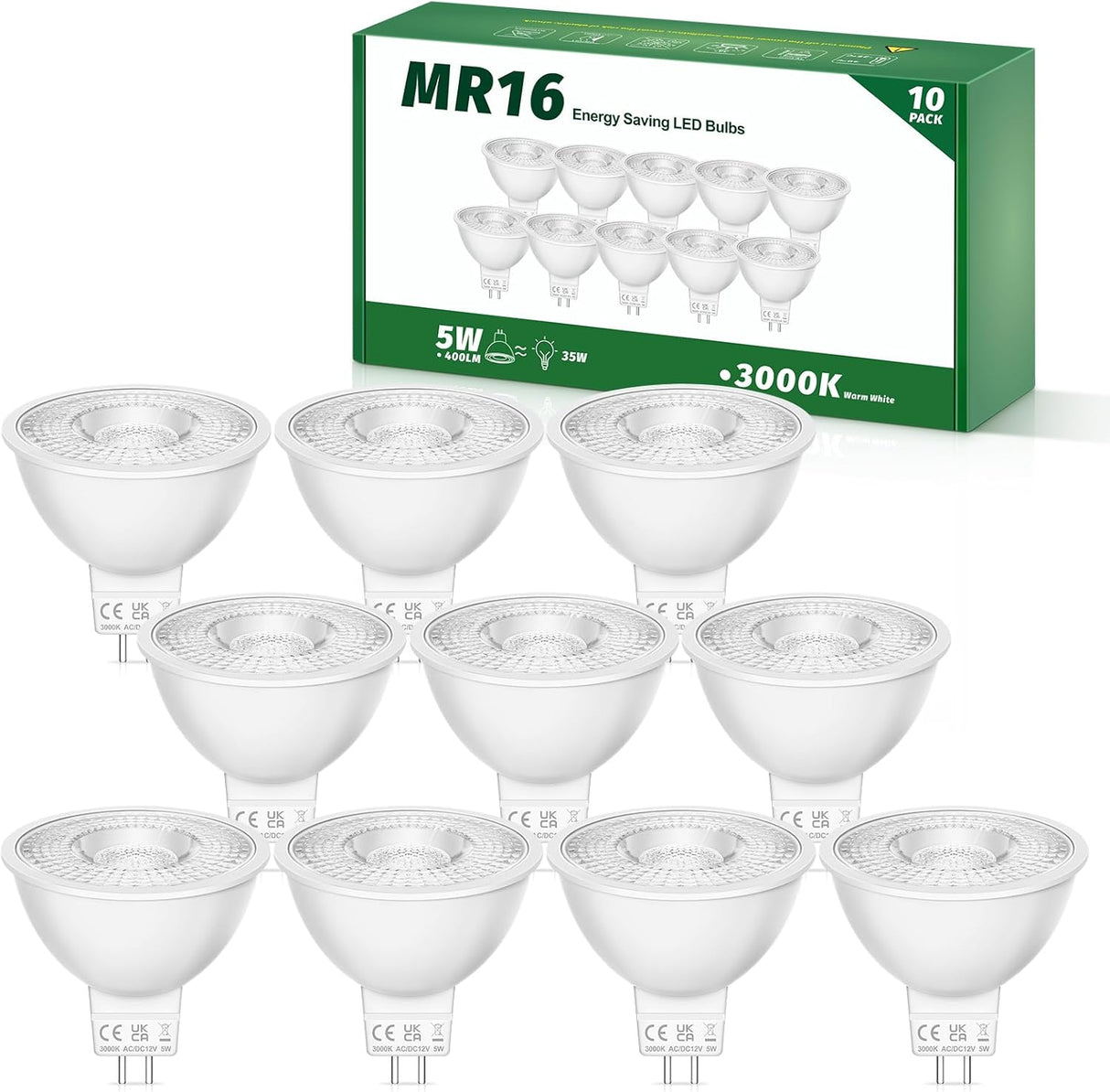 💡 Tailcas GU5.3 MR16 LED Lampe – 10er Set – B-Ware!