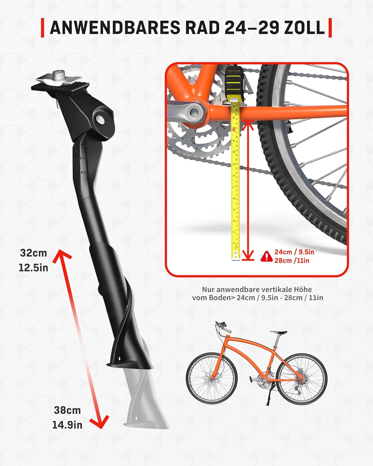 🚲 HENMI Fahrradständer 24-29 Zoll, Mittelständer