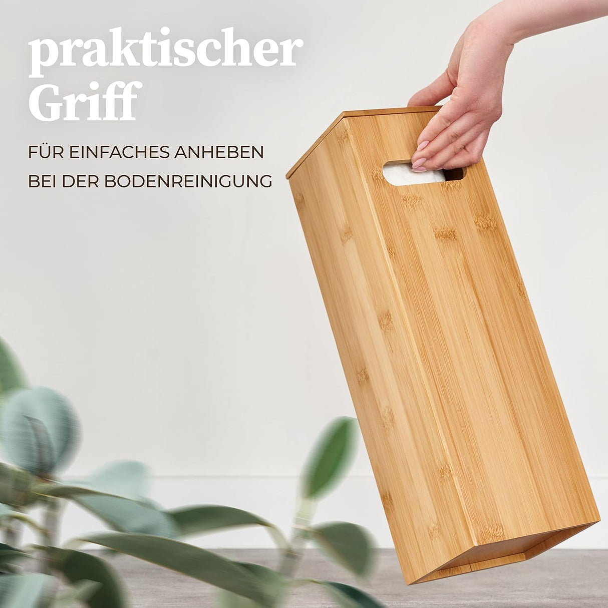 🚽 HENNEZ Klopapierhalter Bambus – B-Ware