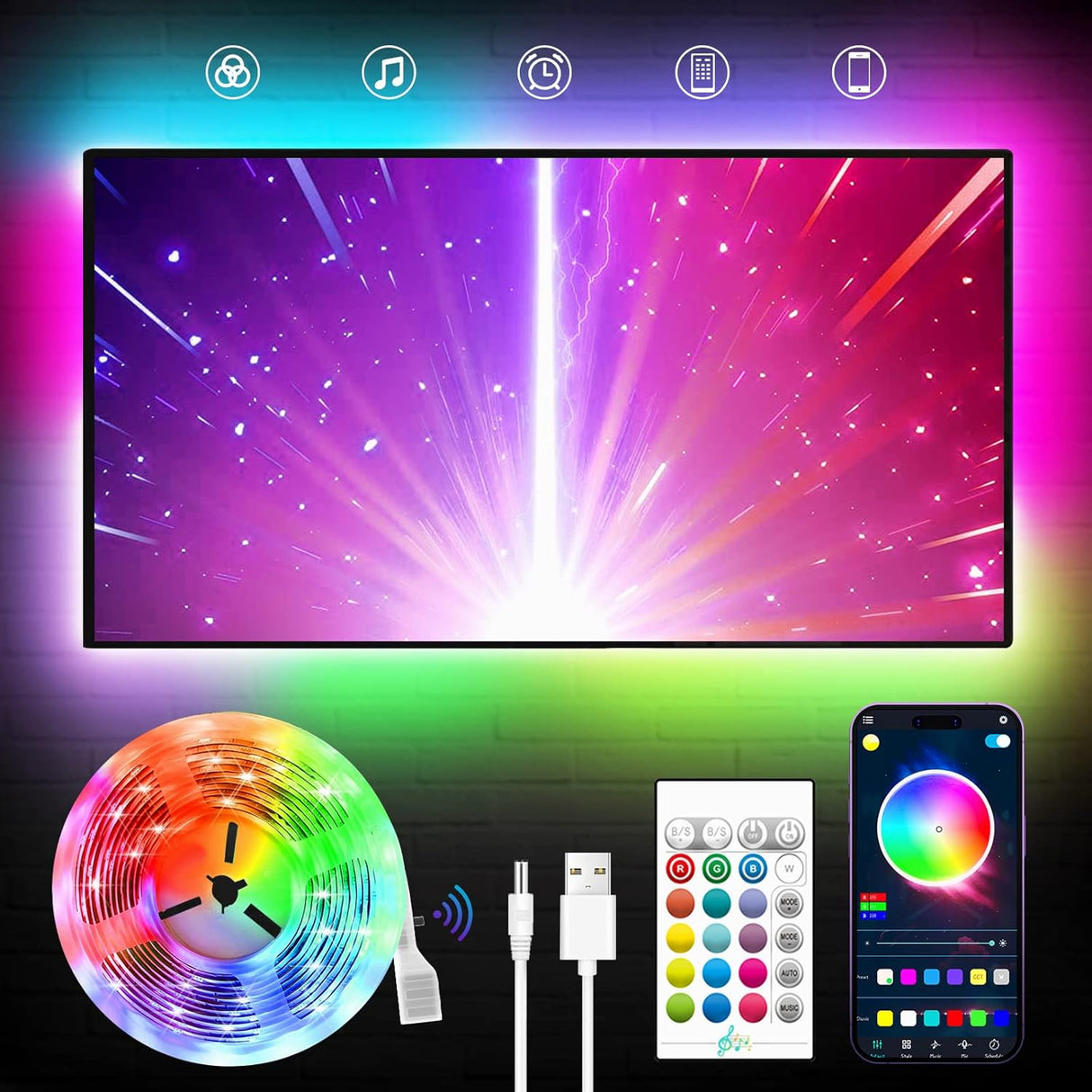 🌈 KANTUTOE LED TV Hintergrundbeleuchtung, 7m - B-Ware!