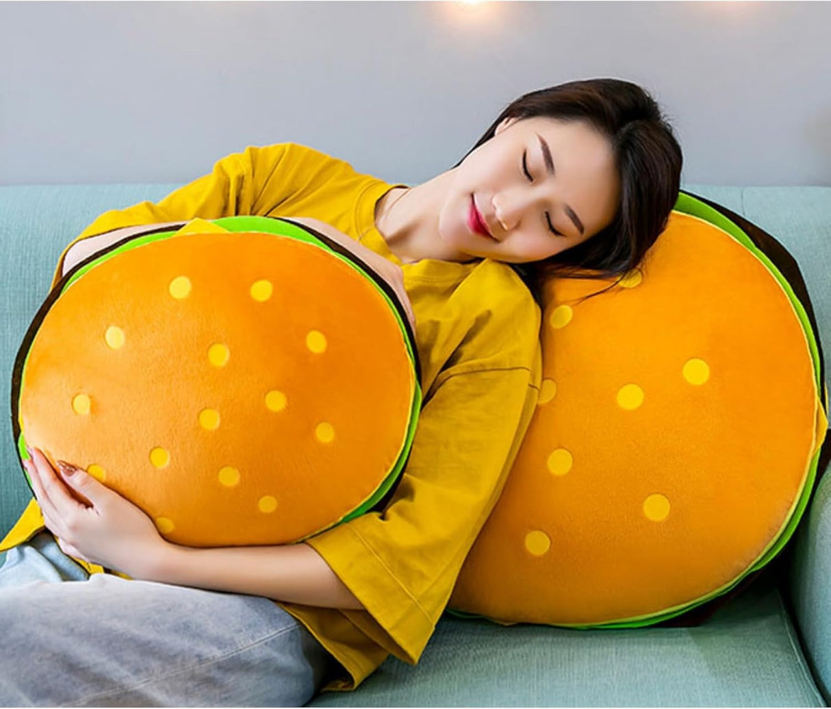 🌟 Champracer Burger Plüschkissen – 60 cm (B-Ware)