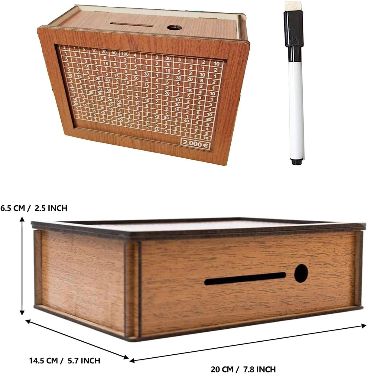 🌟 Holzspardose mit Zähler – 2000€ Kapazität 🌟
