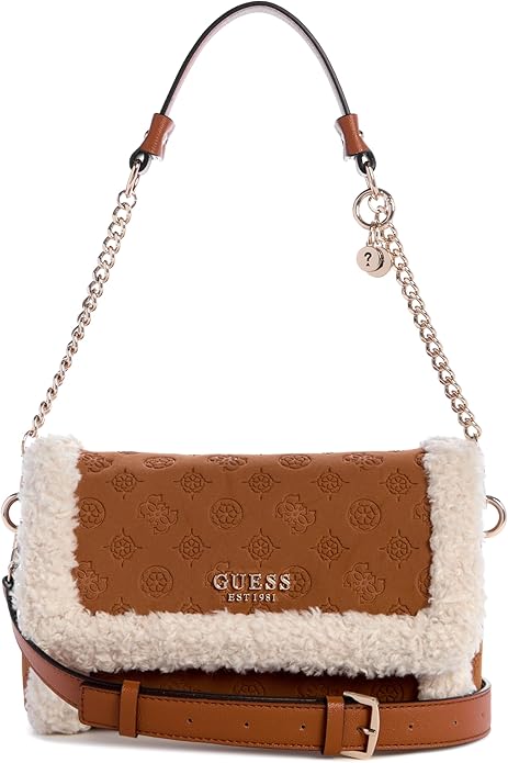 👜 GUESS – Davika Flap Umhängetasche | Cognac - NEU