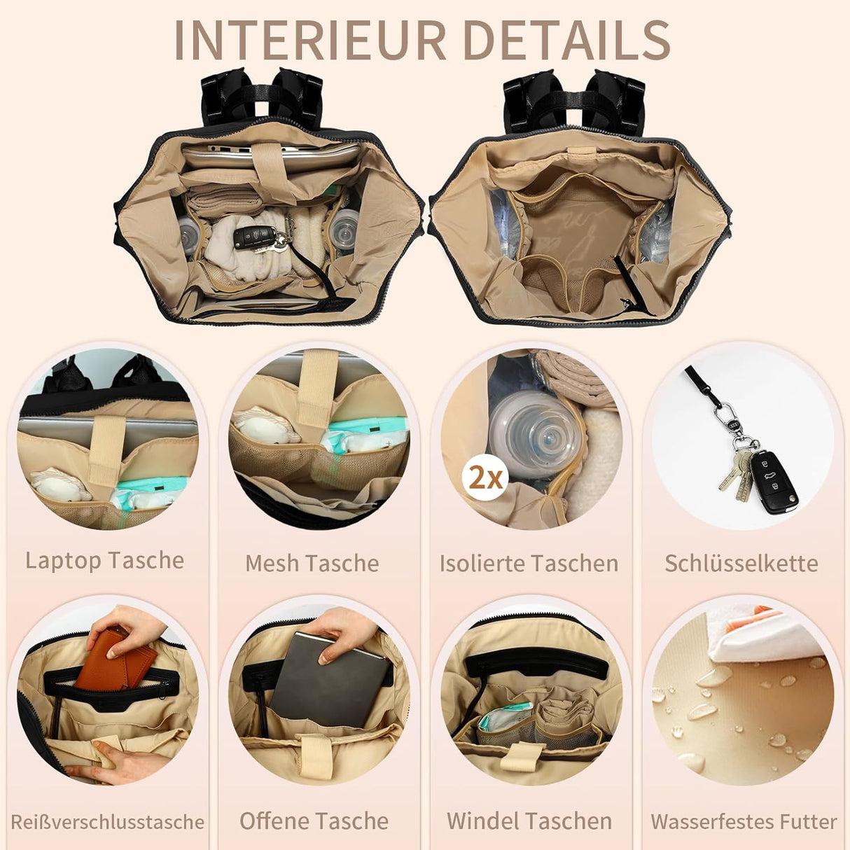 👜 MISS FONG Wickelrucksack Neopren – B-Ware!