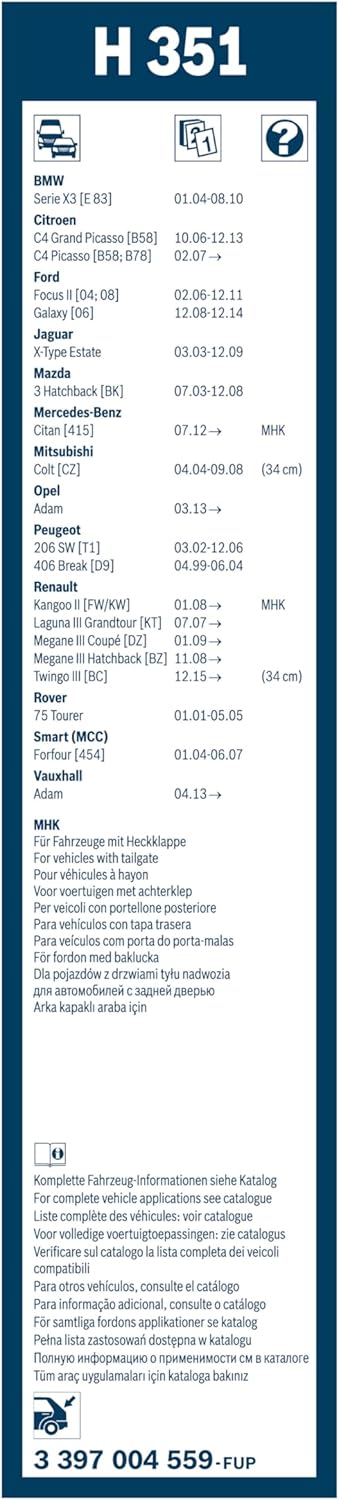 🚗 Bosch H351 Heckscheibenwischer 14" – B-Ware!