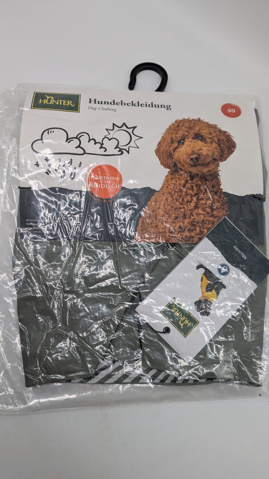 🐾 HUNTER Hunde-Regenmantel Milford – Taupe (Größe 40) - NEU