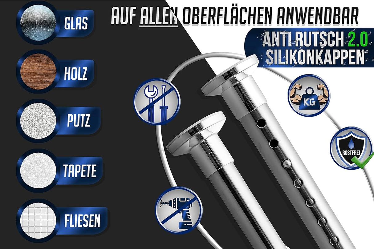 🪟 Teleskop-Gardinenstange 260–310 cm