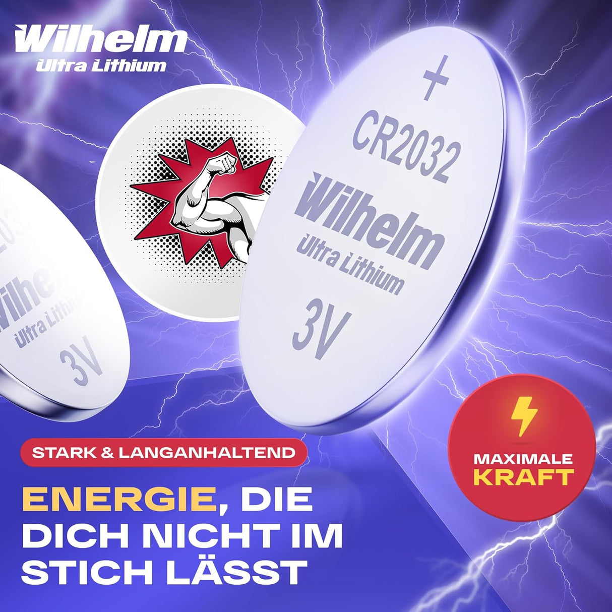 🔋 10 x Knopfzelle CR2032 – B-Ware – Wilhelm Batterie